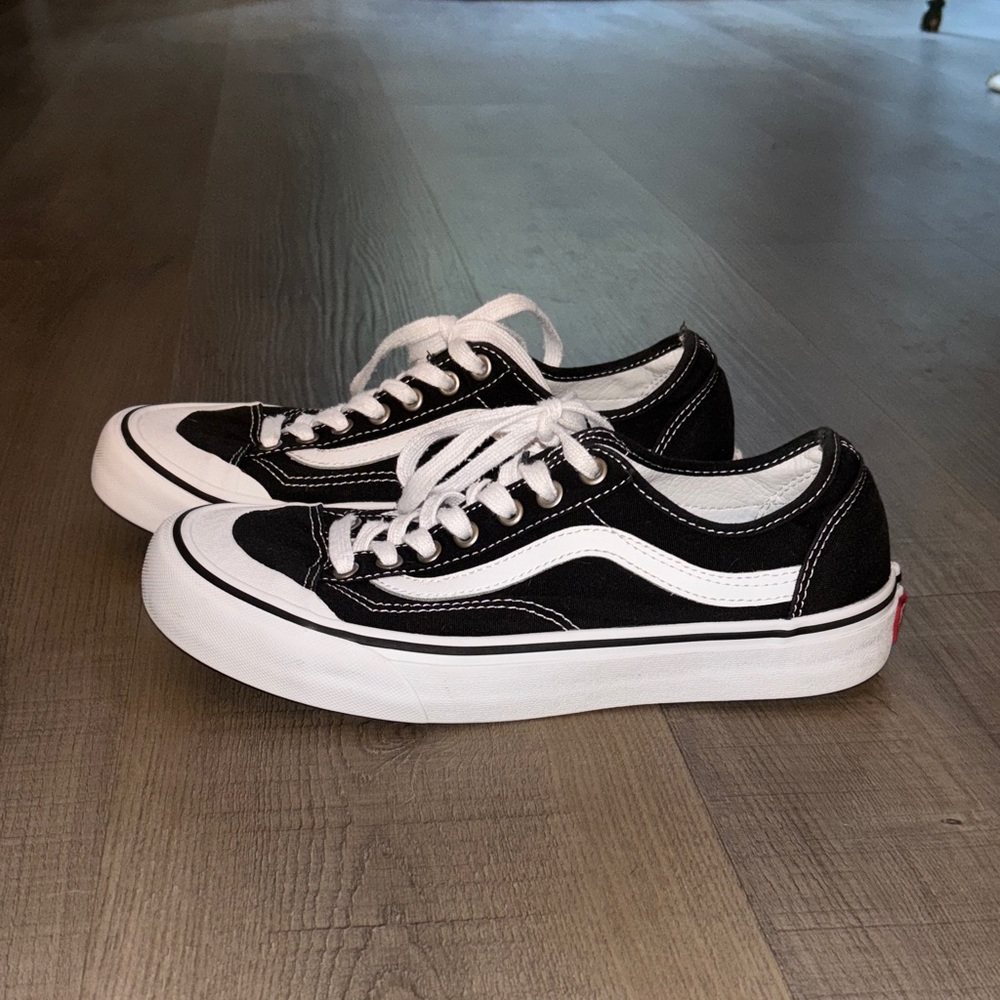 Vans Women's Black and White Sneakers